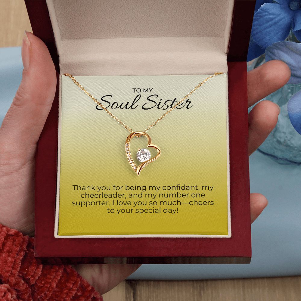 Forever Love Necklace with on Demand Message Card for Sister