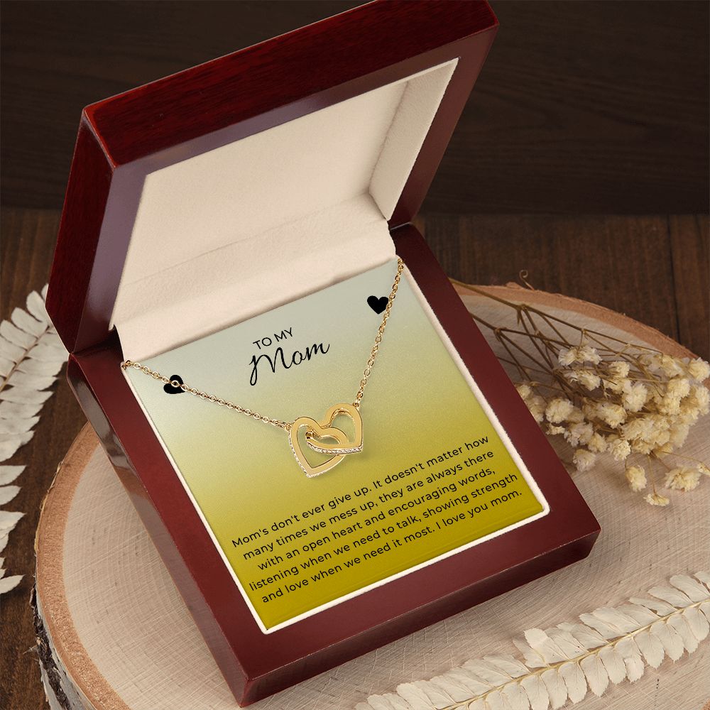 Interlocking Hearts Necklace for Gift for Mom