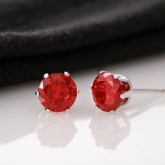 Red Cubic Zirconia Fashion Earrings