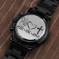 Inspiration Engraved Design Black Chronograph Watch-peace, love, Jesus