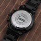 Inspiration Engraved Design Black Chronograph Watch-I am bible verse