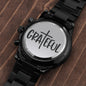 Inspiration Engraved Design Black Chronograph Watch-grateful