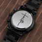 Inspiration Engraved Design Black Chronograph Watch-faith