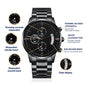 Inspiration Engraved Design Black Chronograph Watch-I am bible verse