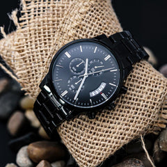 Seller Customized Black Chronograph Watch
