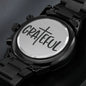 Inspiration Engraved Design Black Chronograph Watch-grateful