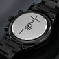Inspiration Engraved Design Black Chronograph Watch-faith