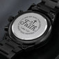 Inspiration Engraved Design Black Chronograph Watch-...it makes it possible Luke 1:37