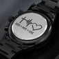 Inspiration Engraved Design Black Chronograph Watch-faith, hope, love
