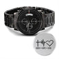 Inspiration Engraved Design Black Chronograph Watch-faith, hope, love