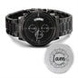 Inspiration Engraved Design Black Chronograph Watch-I am bible verse