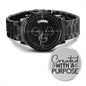 Inspiration Engraved Design Black Chronograph Watch-Created with a Purpose
