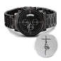 Inspiration Engraved Design Black Chronograph Watch-faith
