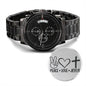 Inspiration Engraved Design Black Chronograph Watch-peace, love, Jesus