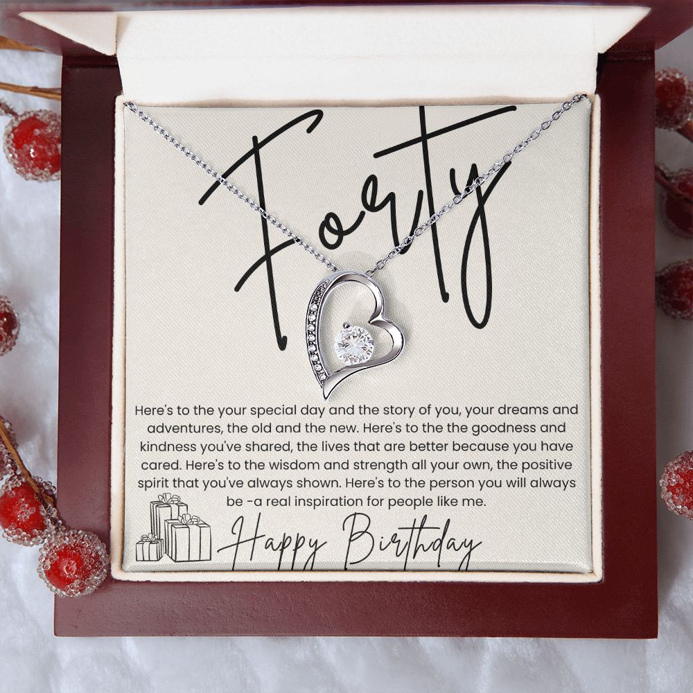 Forever Love Necklace for Her 40th Birthday