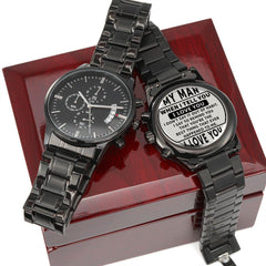 Seller Customized Black Chronograph Watch