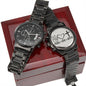Inspiration Engraved Design Black Chronograph Watch-peace, love, Jesus