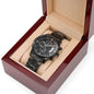 Inspiration Engraved Design Black Chronograph Watch-I am bible verse