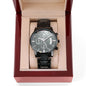 Inspiration Engraved Design Black Chronograph Watch-...it makes it possible Luke 1:37