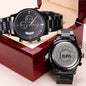 Inspiration Engraved Design Black Chronograph Watch-I am bible verse