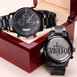 Inspiration Engraved Design Black Chronograph Watch-grateful