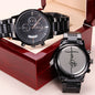 Inspiration Engraved Design Black Chronograph Watch-faith