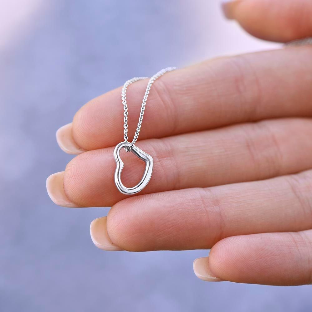 Delicate Heart Necklace For Her on Valentine's Day