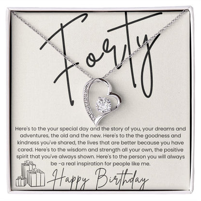 Forever Love Necklace for Her 40th Birthday