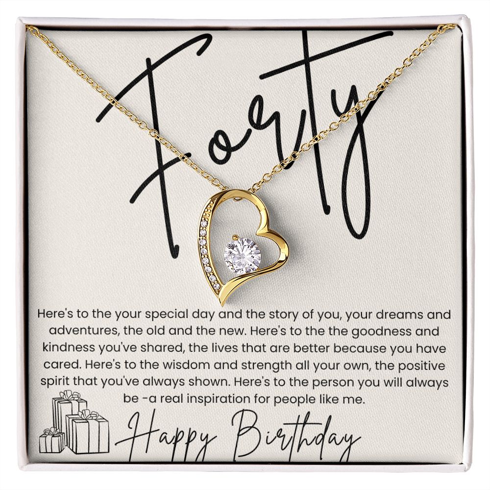 Forever Love Necklace for Her 40th Birthday