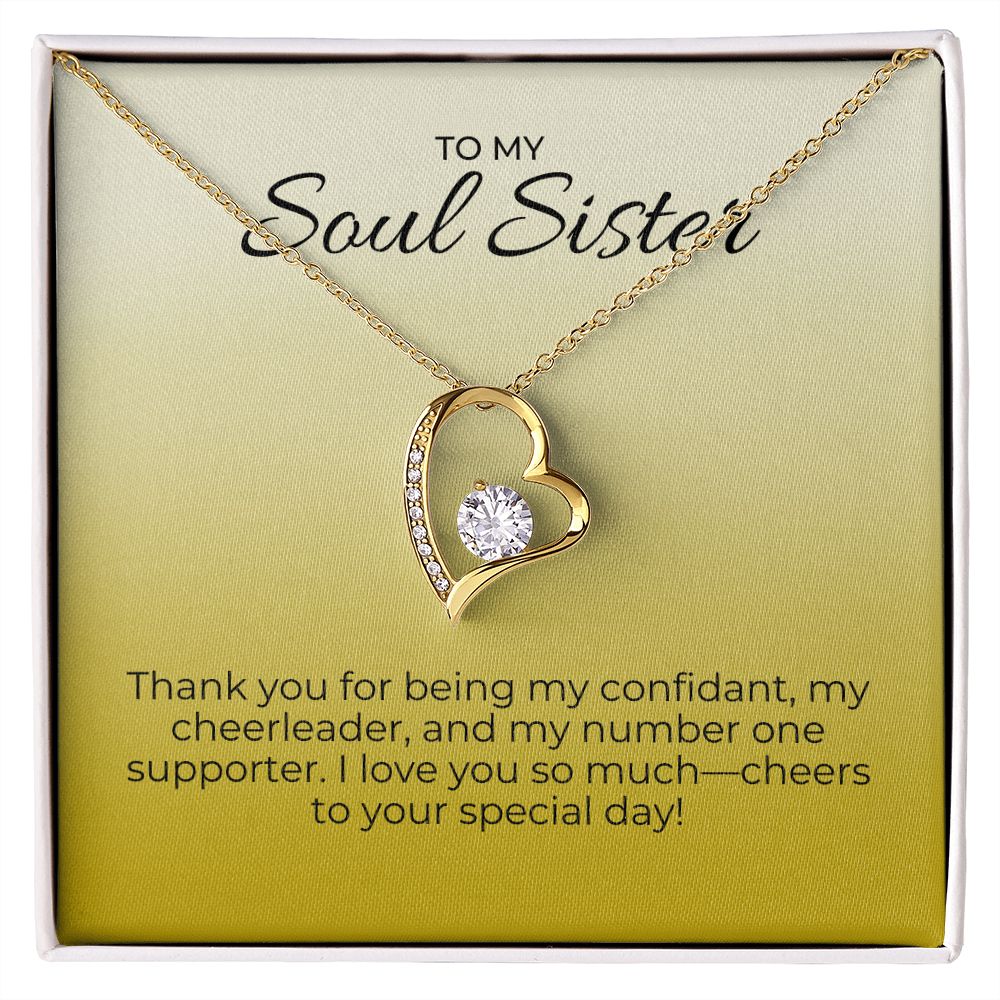 Forever Love Necklace with on Demand Message Card for Sister
