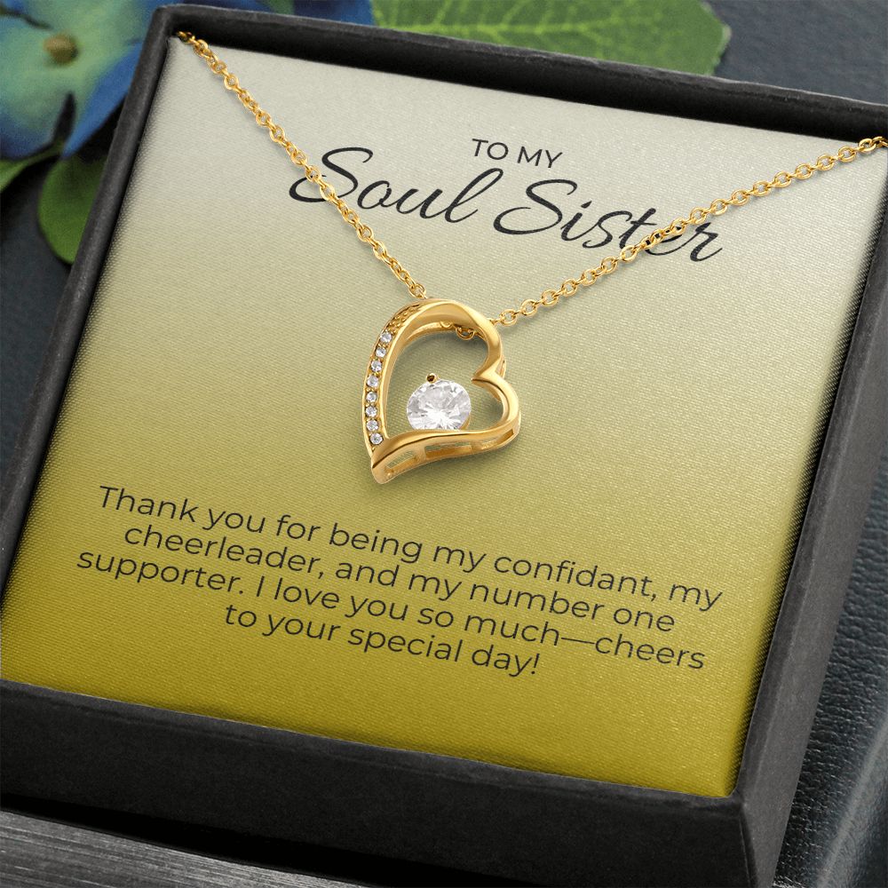 Forever Love Necklace with on Demand Message Card for Sister