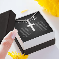 Stainless Steel Inspirational Faith Cross Necklace